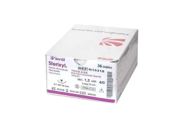 Fils De Suture non réso (3/0, 4/0) sterifil, Usage Unique, produit dentaire professionnel Maroc