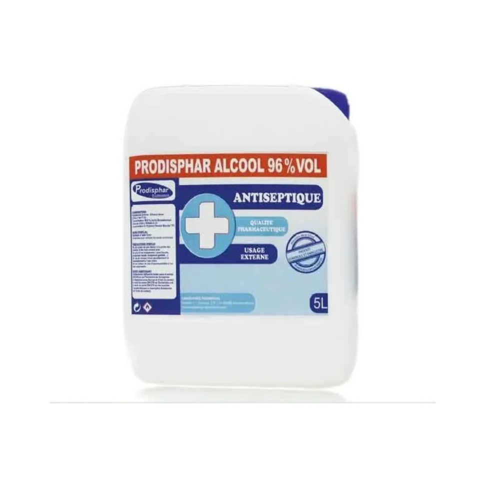 Prodisphar Alcool 96% VOL 5L, Hygiene et Desinfection, produit dentaire professionnel Maroc